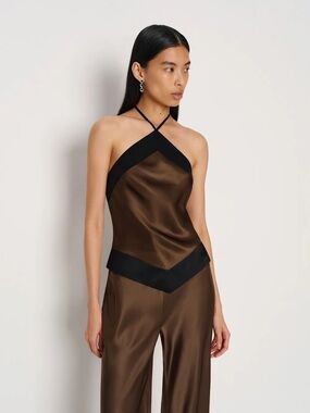 REFORMATION Jillian Silk Top in Pinecone 4